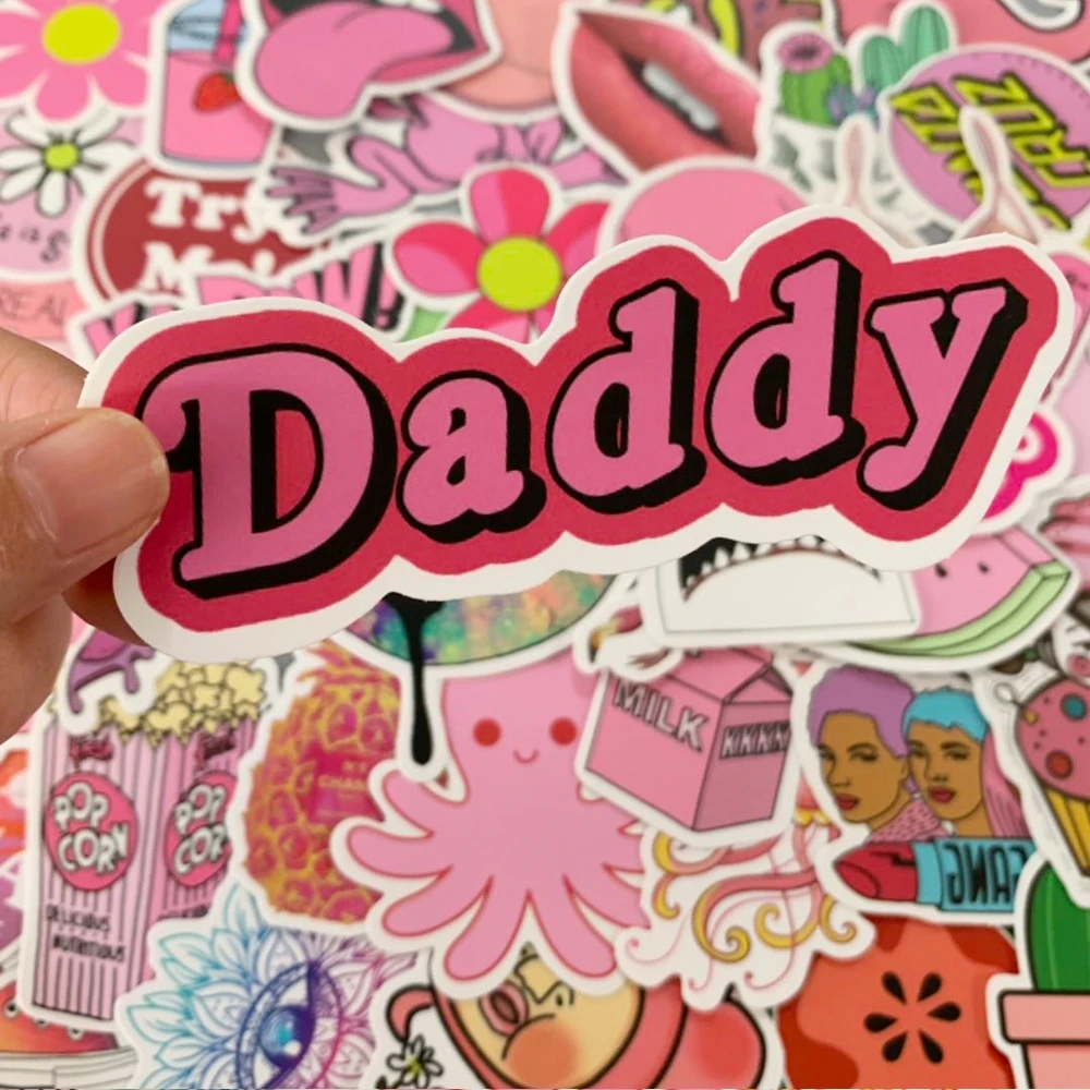 

50PCS Pink VSCO Art Print Graffiti Sticker For Kid Girl Skateboard Luggage Guitar Laptop Bicycle Car DIY Waterproof Toy Stickers