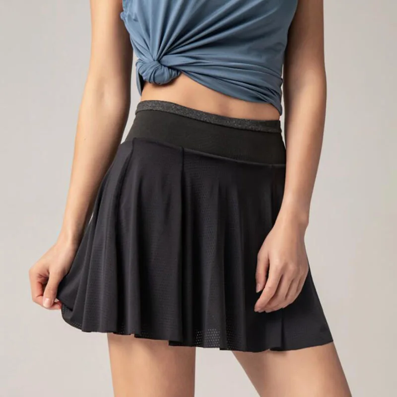 

Women 2 In 1 sport skirt with pockect Running Shorts Loose Gym Shorts Quick Dry Tennis skirt Gym wokout Yoga Shorts clothes