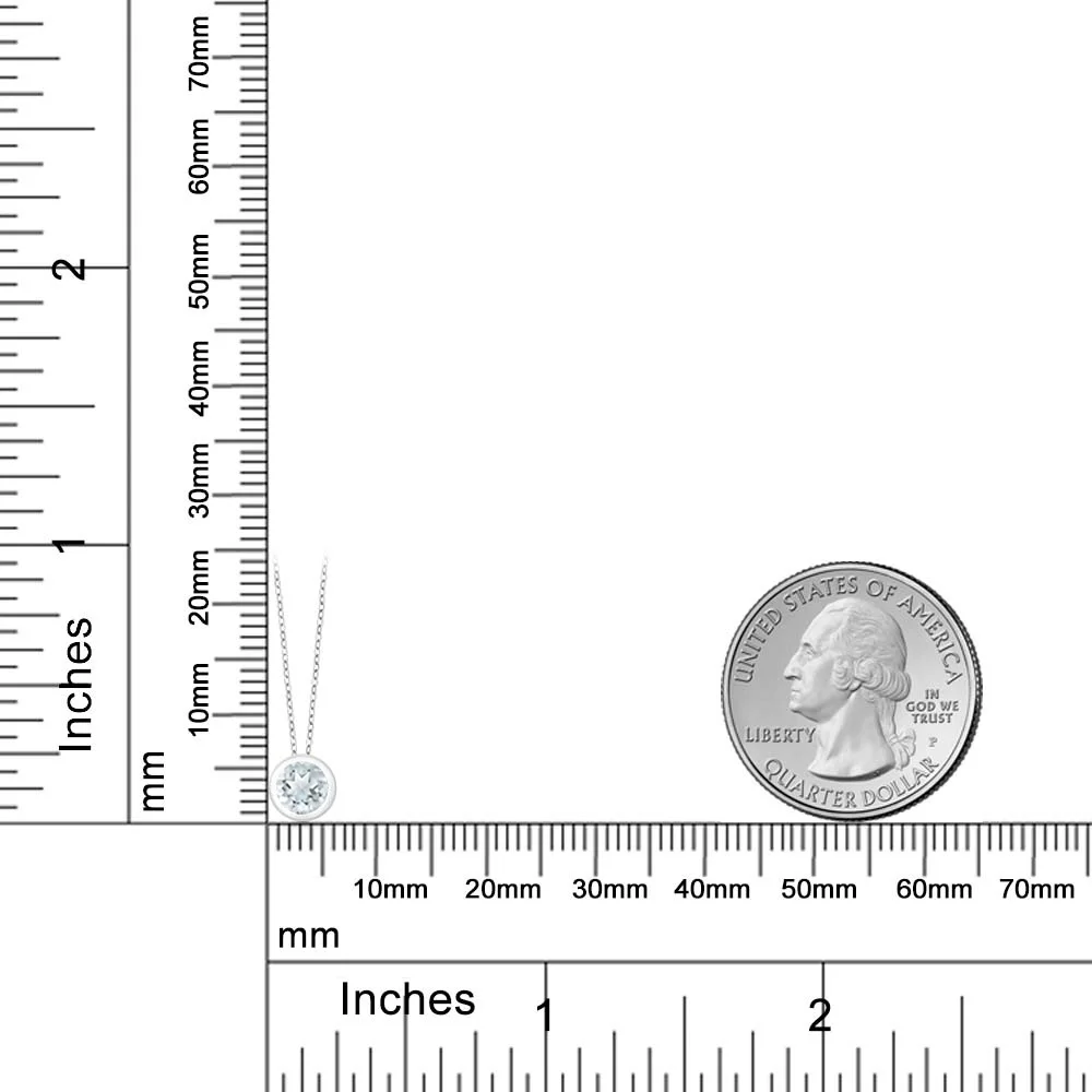 925 пробы серебряные Аквамарин Небесно голубого цвета кулон Цепочки и ожерелья (0 75
