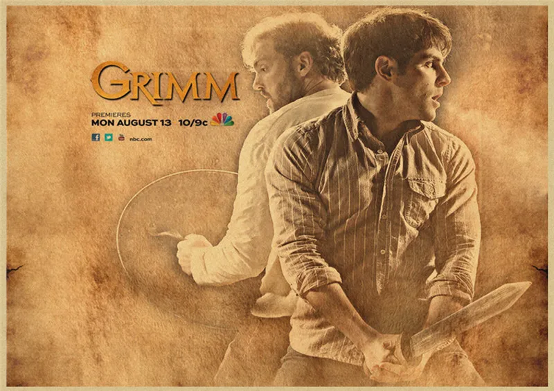 Плакат GRIMM из крафт-бумаги четкое изображение настенные наклейки украшение для