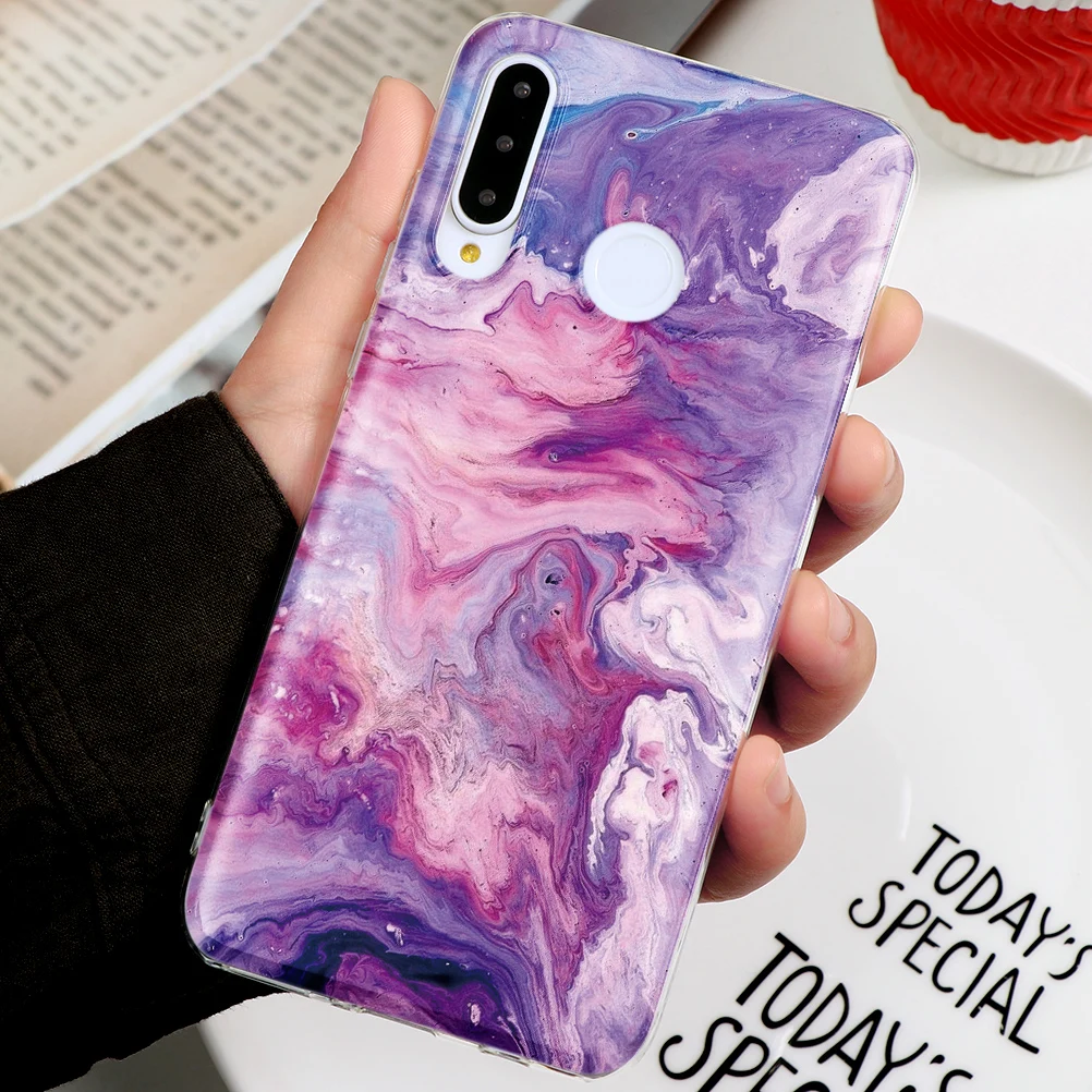 Прозрачные художественные мраморные чехлы из ТПУ для Huawei P Smart 2020 2019 Z P10 P20 P30 P40 Lite E