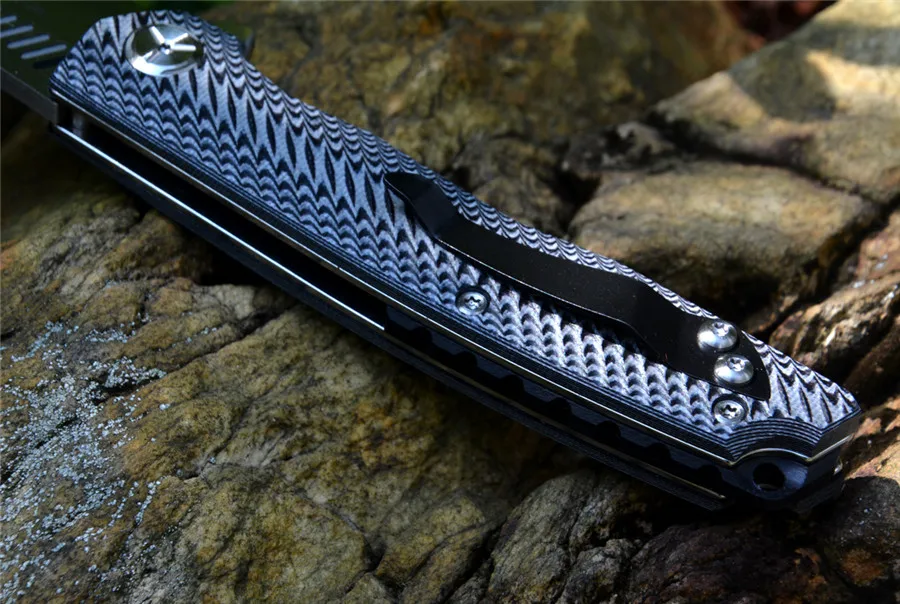 Складные ножи TwoSun TS16G10 D2 карманный Клинок с лезвием Черная рукоятка из G10 клипса