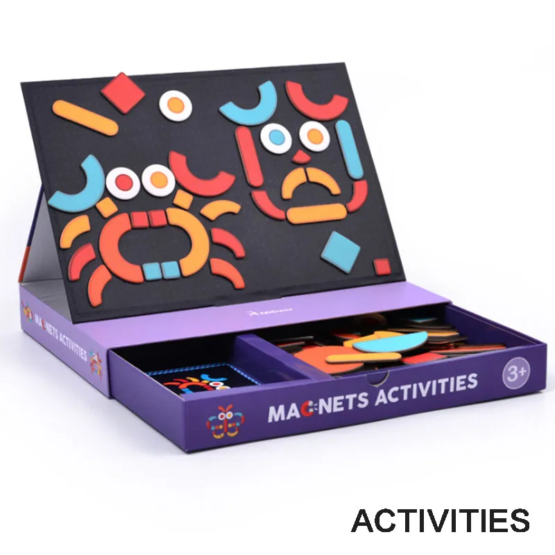 Mideer деревянный магнитный трафик Геометрическая активность одевание пазлы набор