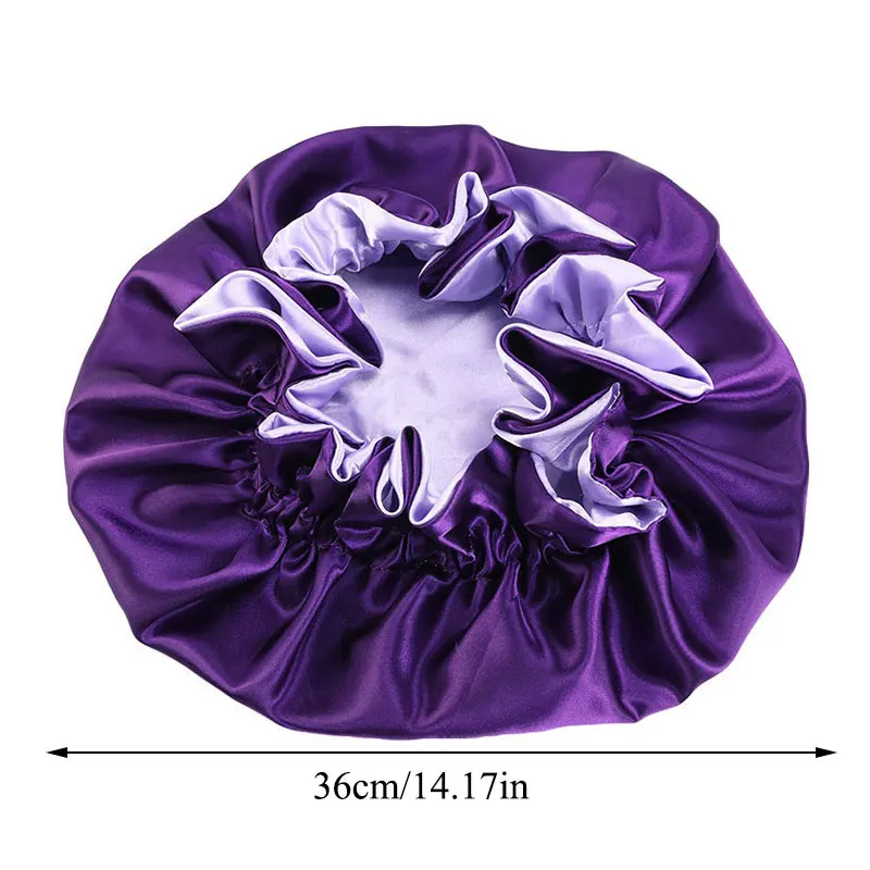 

Women Double Layer Adjustable Size Sleep Night Cap Head Cover Bonnet Hat For Curly Springy Hair New Reversible Satin Bonnet
