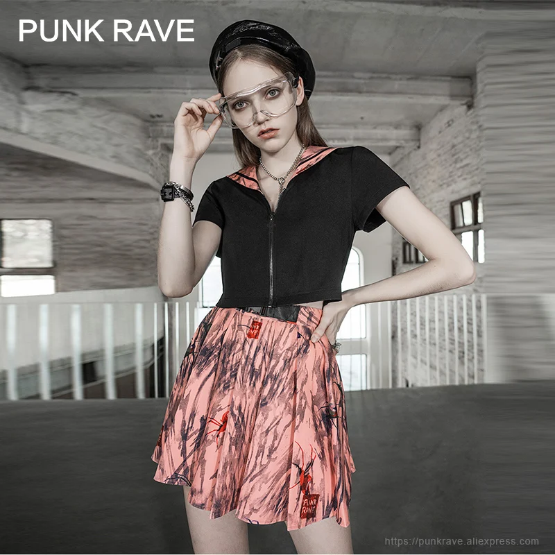 Женская короткая униформа летний топ с высокой талией плиссированная юбка