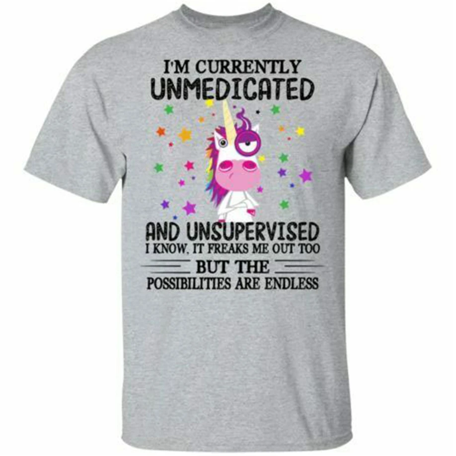 Мужская футболка Unicorn I'M в настоящее время без медицинского и неконтролируемого