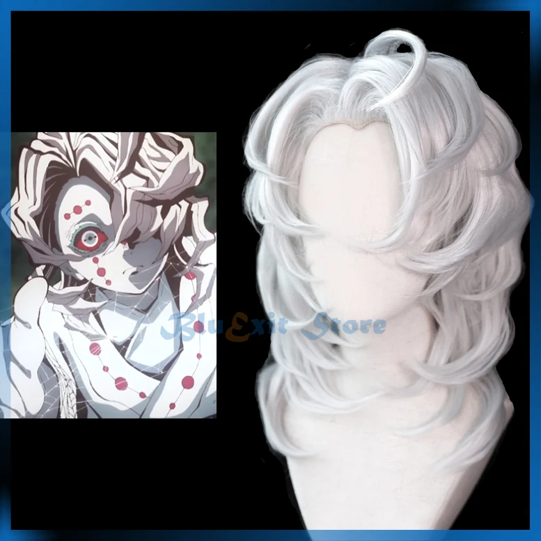 

Ayaki Rui Cosplay Wig Spider Silver Gray Middle Part Facial Hair for Adult Halloween