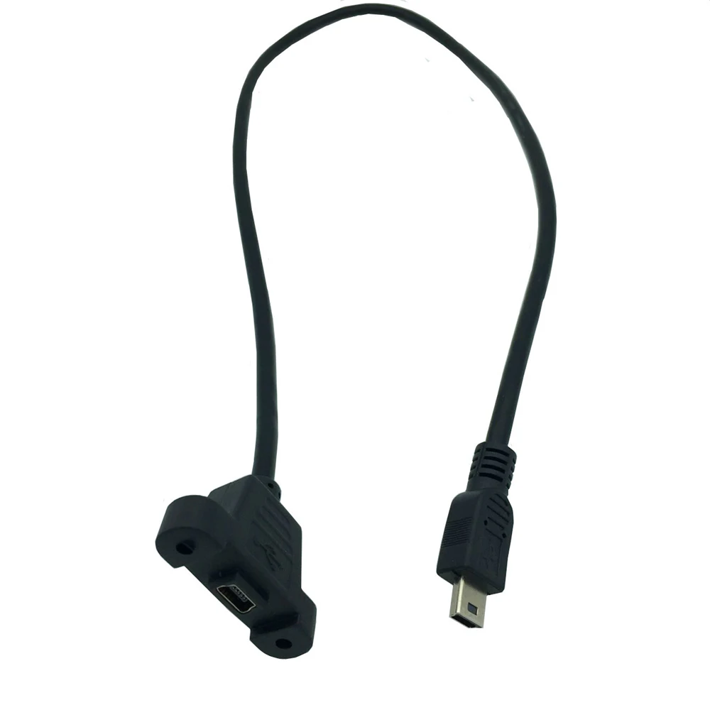 

mini USB 5 Pin femalesocket panel mountto mini 5P male plug Cable adapter 0.5m