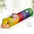 Игровой тоннель для домашних питомцев, красочная складная игрушка для кошек и собак, преодоление препятствий, прятки, дрессировка, для использования на улице и в помещении