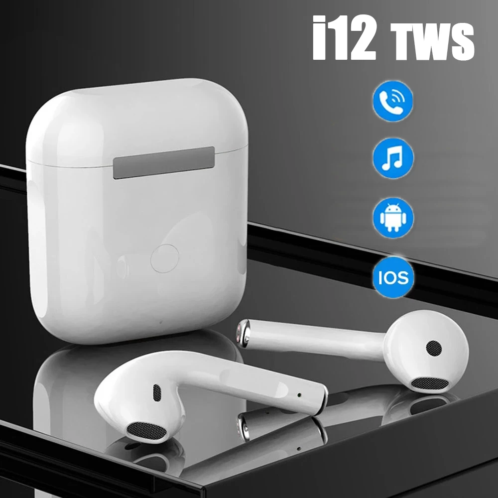 

i12 TWS Wireless Headphone Bluetooth 5.0 Sport Earbuds with Mic Charging Box Handsfree Stereo Headset For Xiaomi Android IOS