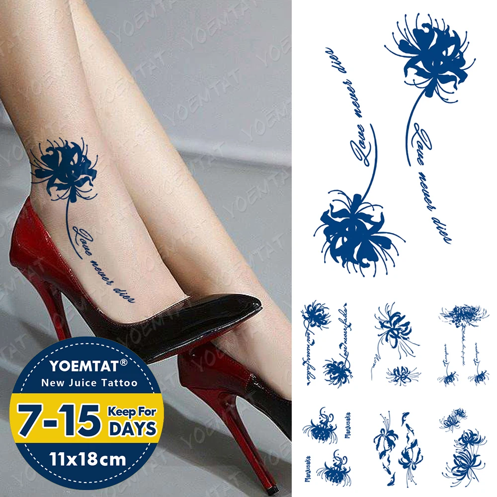 

Juice Lasting Waterproof Temporary Tattoo Stickers Mandala Flower Letter Flash Tattoos Totem Female Ink Body Art Fake Tatto Male