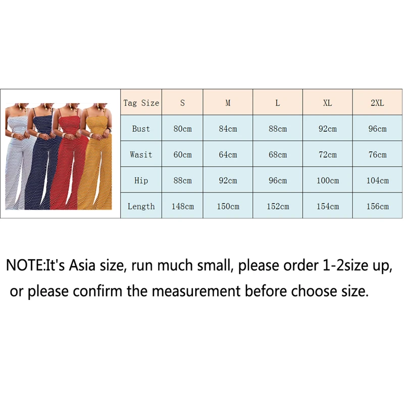 

New arrival Women's Strap Sleeveless Jumpsuit Polka Dot Wide Leg Romper Ladies Casual Slim Playsuit Holiday Party Wear Summer