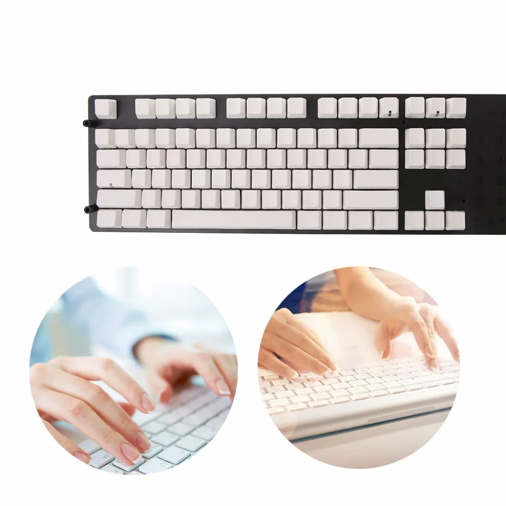 Белая универсальная Кепка для клавиатуры 87Key Набор колпачков ключей PBT пустая без
