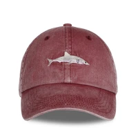 fashion cartoon shark hat embroidery wash cotton baseball cap fashion snapback hats casual caps hat men sports cap