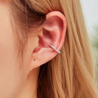 simple white rhinestone blue black mixed colours u shape golden silver plated copper ear cuff clip earrings for women