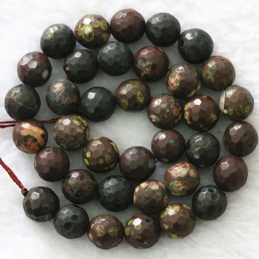 

Natural multicolor green stone 8mm charms faceted round loose beads diy beautiful Jewelry making 15"B1098