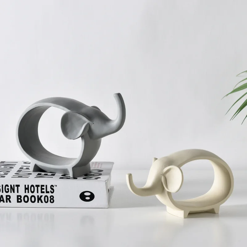 Милая скульптура слона ремесла стол украшения маленький мультфильм статуя