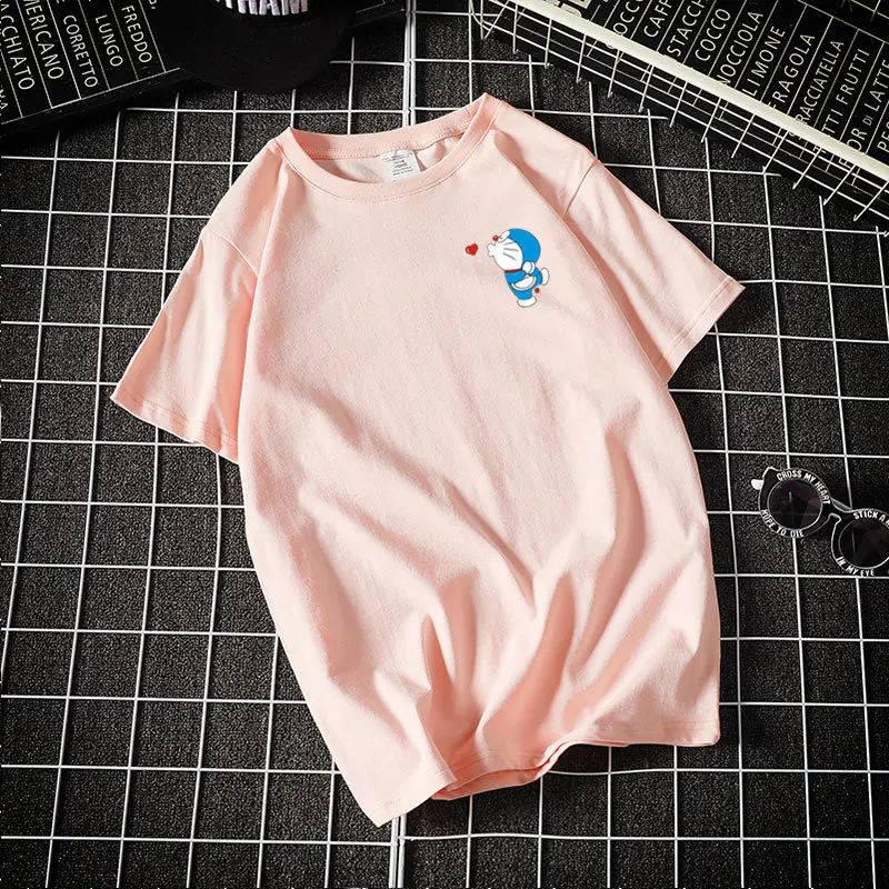 

2021 New Summer T- Shirt Harajuku Oversized T- Shirt Casual Men 's T- Shirt O-neck Hip-Hop Doraemon Anime T- Shirt Men 's Top