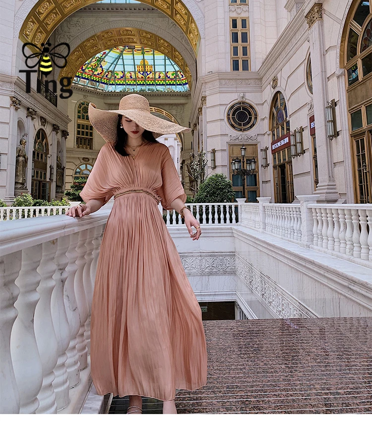 Длинное блестящее вечернее платье с высокой талией в стиле бохо | Женская одежда