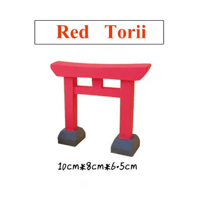 Japanese genuine bulks miniature decoration kawaii cartoon pet puppy shiba inu black cat tumbler Red Gate torii model figures