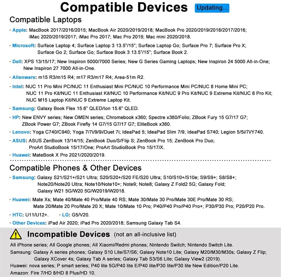 USB C к 2 HDMI Dual 4K отображает цифровой AV-адаптер для 2020-2016 MacBook Pro Mac Air/iPad Dell XPS 13/15 Surface 7/Go