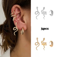 snake earring set for women vintage elegant ear clips party daily wear fashion accessories gold drop earrings jewelry gifts