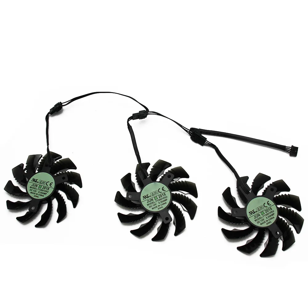 Новый Лер ждения 75 мм T128010SU 0.35A Gigabyte AORUS GTX 1060 1070 1080 G1 1070Ti 1080Ti 960 980Ti 760 кулер для -