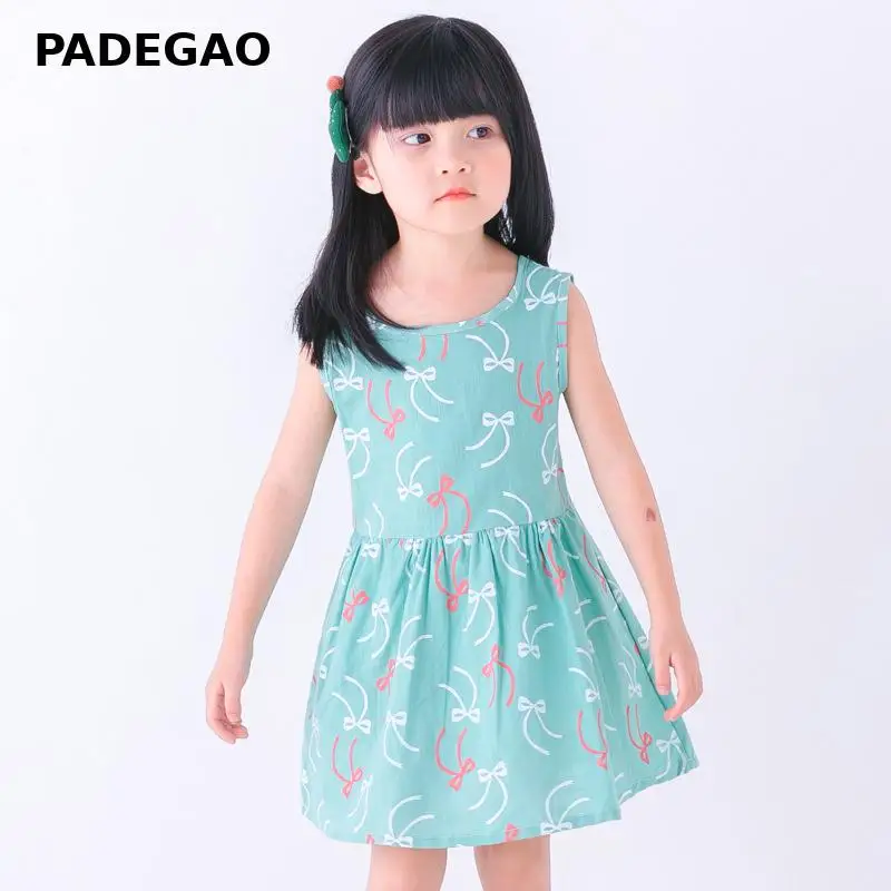 Новое летнее платье без рукавов для девочек детские платья одежда принцессы с