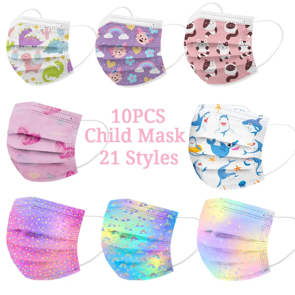 

10 шт., одноразовая маска для лица с принтом планеты