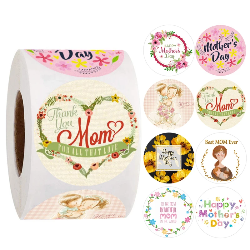 

500 листов 3,8 см цветочный узор Специальный на День матери подарок украшения уплотнения наклейки