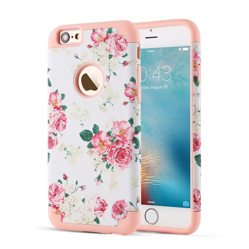 Beautiful Girls Flower Screen Protector Hybrid Case For iPhone 8 Plus 7 6S 6 5 5S SE Floral Cover Logo Shockproof Soft Coque |