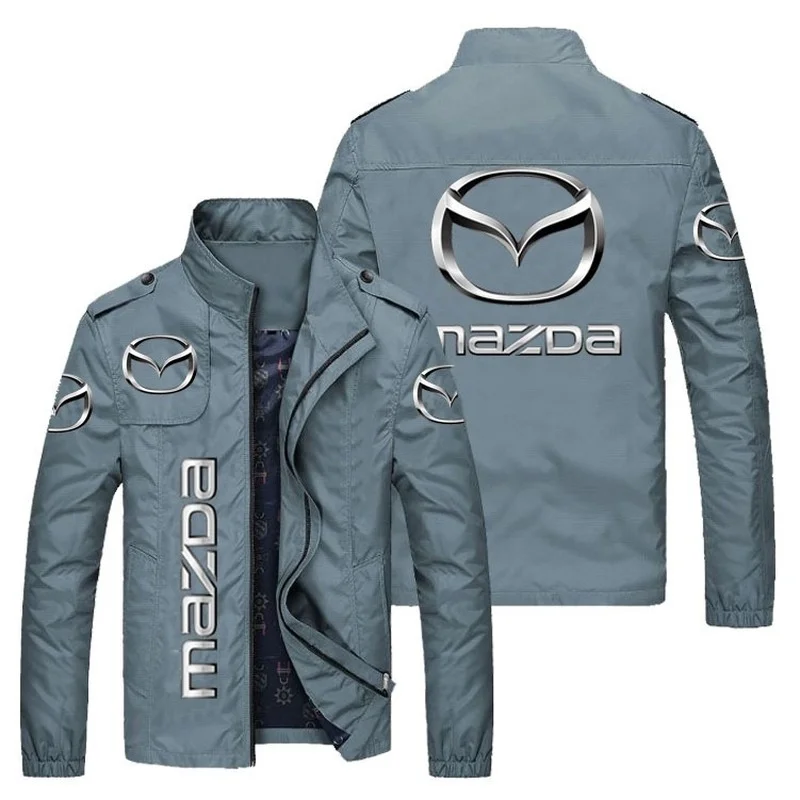 

Spring and Autumn Men's MAZDA LOGO jackets Popular Printed casual fashion loose biker jacket Men's street baseball uniform