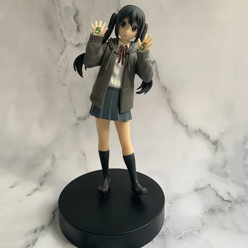 К-он! Hirasawa Yui Akiyama Mio Tainaka ритсу Kotobuki Tsumugi Адзуса Накано 5th юбилей ПВХ фигурка модель игрушки - Цвет: Mio With Box