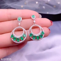 kjjeaxcmy boutique jewelry 925 sterling silver inlaid natural emerald ladies earrings support detection popular fashion
