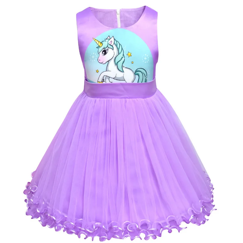 2019 New Lace Baby Girl Dress 3-9Years Girls Birthday Dresses Vestido birthday party princess Unicorn pony children's wear | Детская