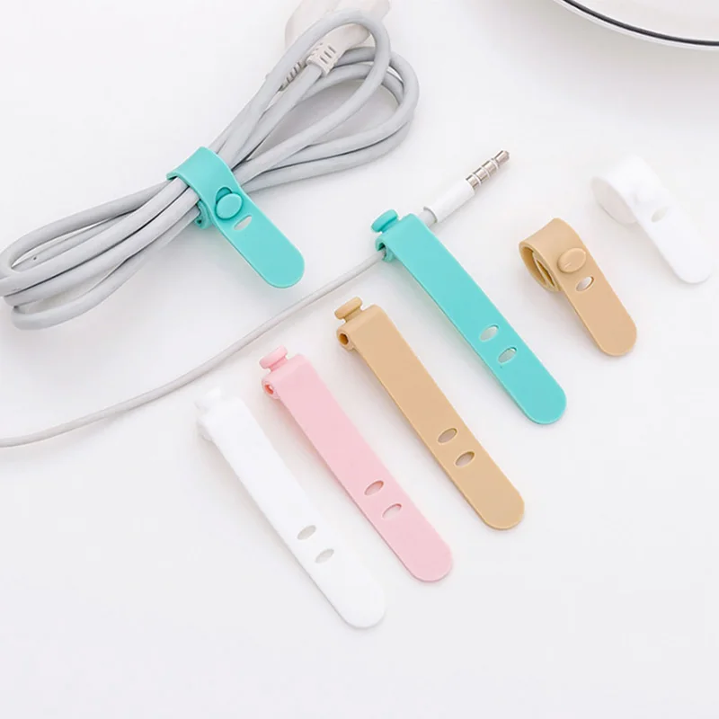 Новый 4 шт. силиконовый органайзер для проволочных кабелей кабель наушников Winder