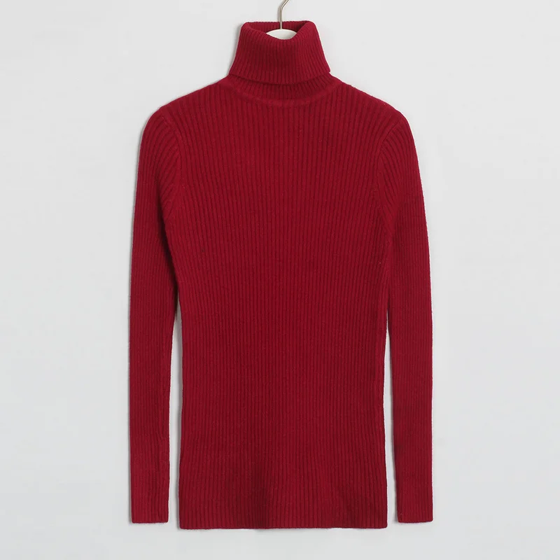 Wine Red Wixra Женские повседневные кофты с длинным рукавом свитшот толстовка база базовая тренды повседневная Осень-весна зима Пуловер водолазка тёплая - Цвет: Wine Red