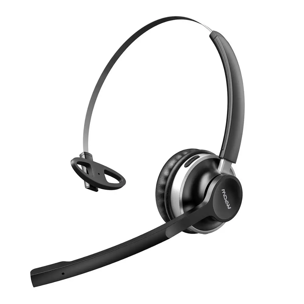 Mpow HC3 Bluetooth 5,0, наушники с двойным шумоподавлением, микрофон, прозрачная Беспроводная и Проводная гарнитура для ПК, ноутбука, телефонов колл-центра - Цвет: Black