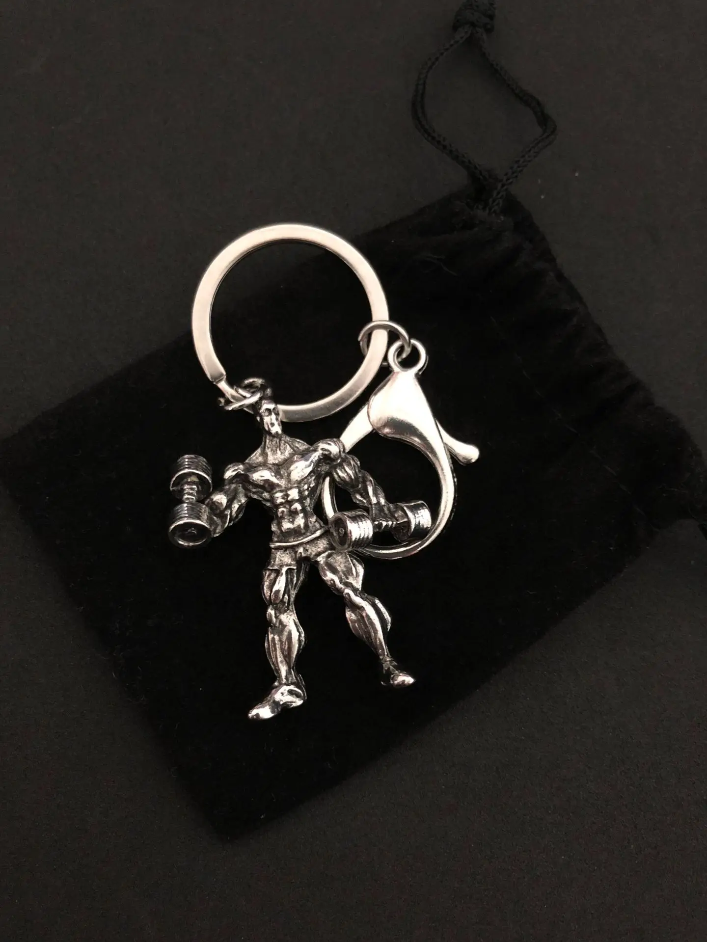 Брелок для гантелей тяжелой атлетики мужской кошелек сильного фитнеса и