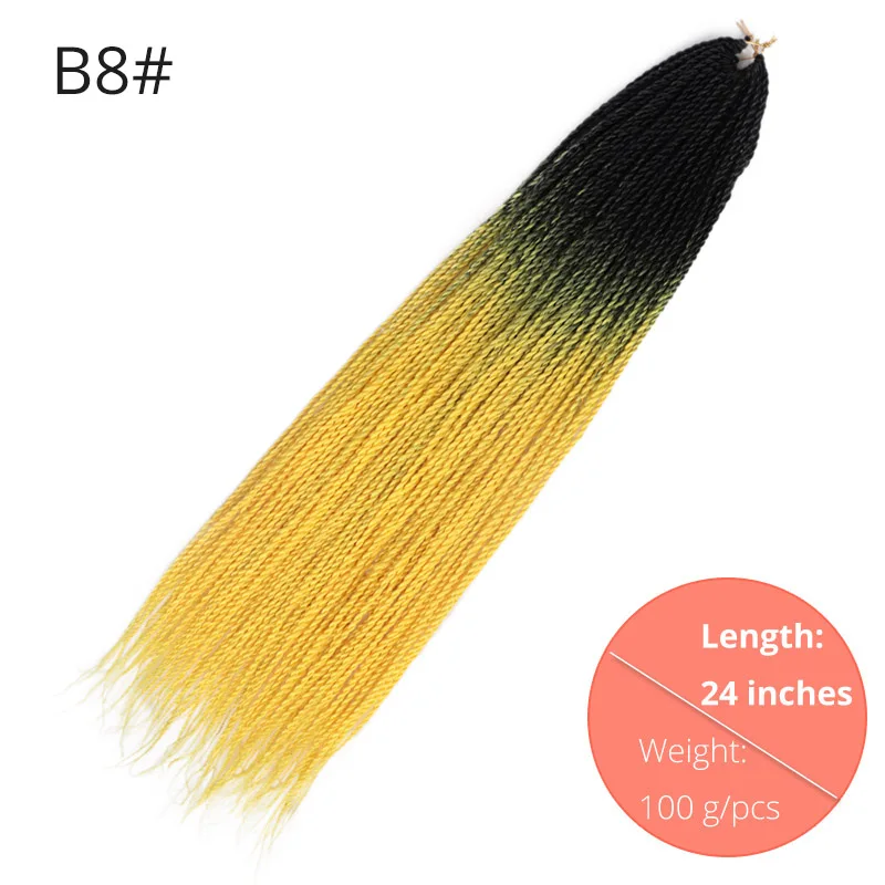 B8 AISI BEAUTY Ombre Senegalese завивка, плетение волос 14 18 24 дюймов Синтетические косички для наращивания крючком наращивание волос Черный Коричневый Женский - Цвет: B8