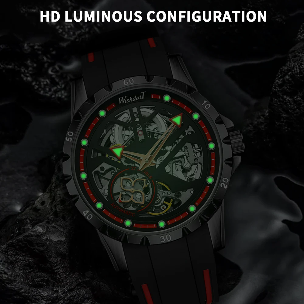 WISHDOIT оригинальные модные мужские часы с турбийоном автоматические машины