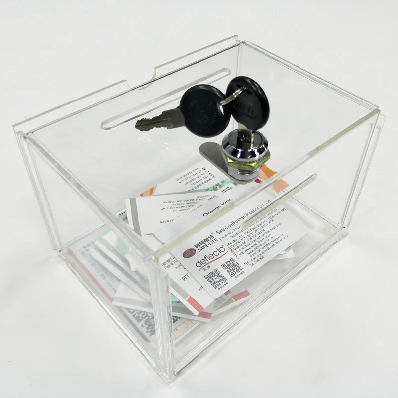WSHYUFEI Счетчик акриловая коробка для сбора средств, perspex коробка для сбора средств с замком для ключей Ygb-007
