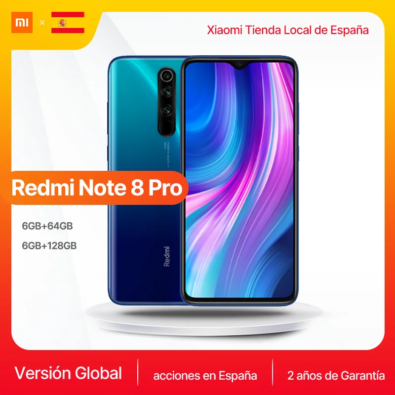 Глобальная версия смартфона Xiaomi Redmi Note 8 Pro 6 ГБ 64 Гб/128 мп четыре камеры MTK Helio G90T