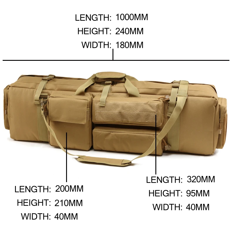 100cm Tactical Hunting Backpack Dual Rifle Bag tactical gear With Shoulder Strap Gun Protection Case 1000D Nylon | Спорт и