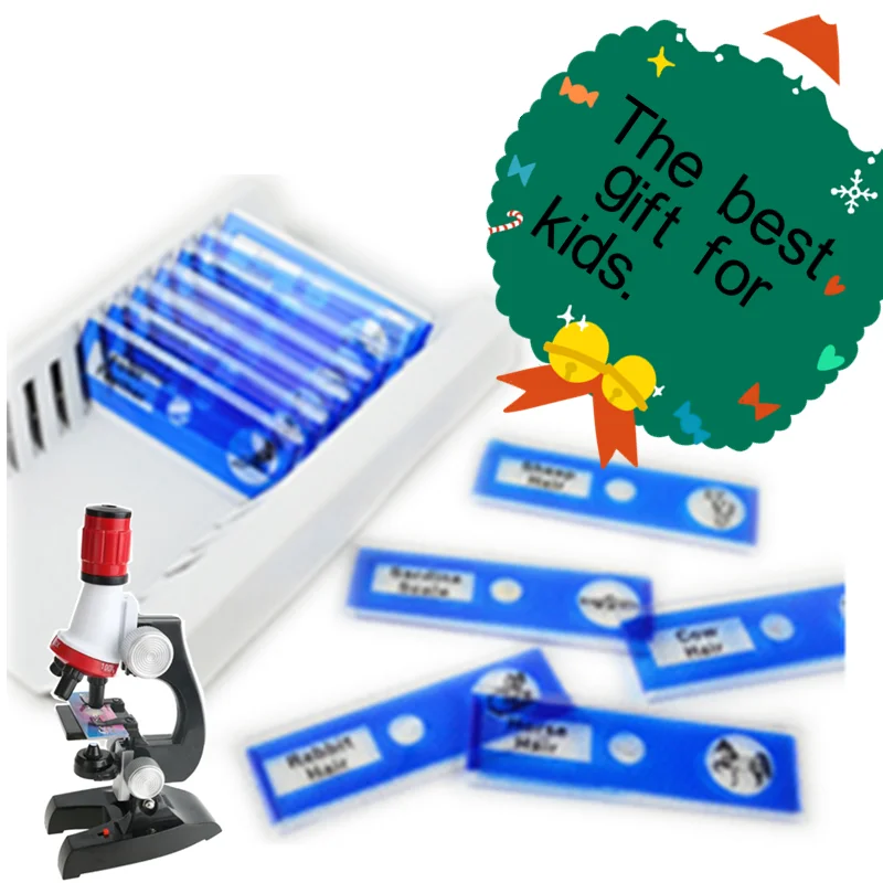 Рождественская акция 12 видов пластиковых микроскопов готовые слайды для детских