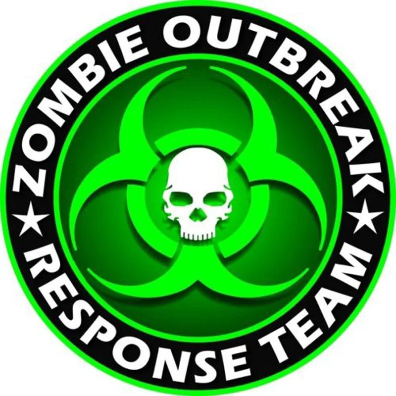 

12cm ZOMBIE Outbreak Response Team Retro-reflective Decals Personality Car Stickers