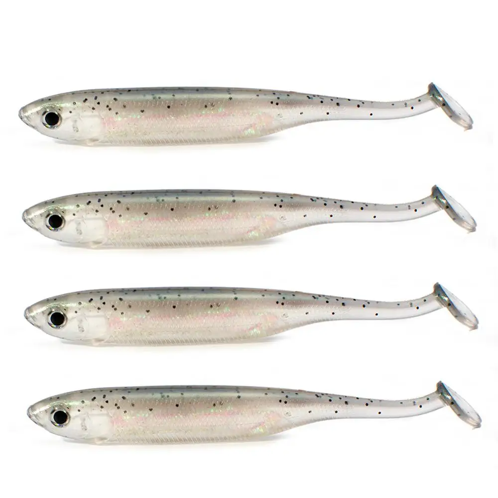 Мягкая рыболовная приманка FOVONON 4 шт./лот искусственная Seabass силиконовый червь Шад