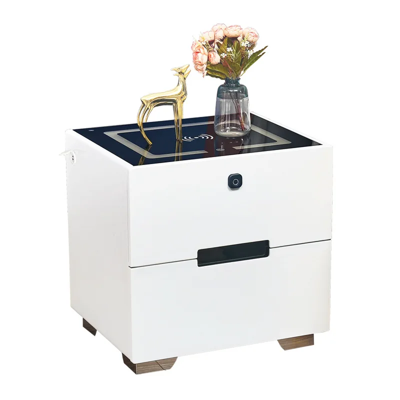 Smart Bedside Table with Wireless USB Charging Creative Multi-Functional Infrared Sensitive LED Light Hotel Night Stands | Мебель