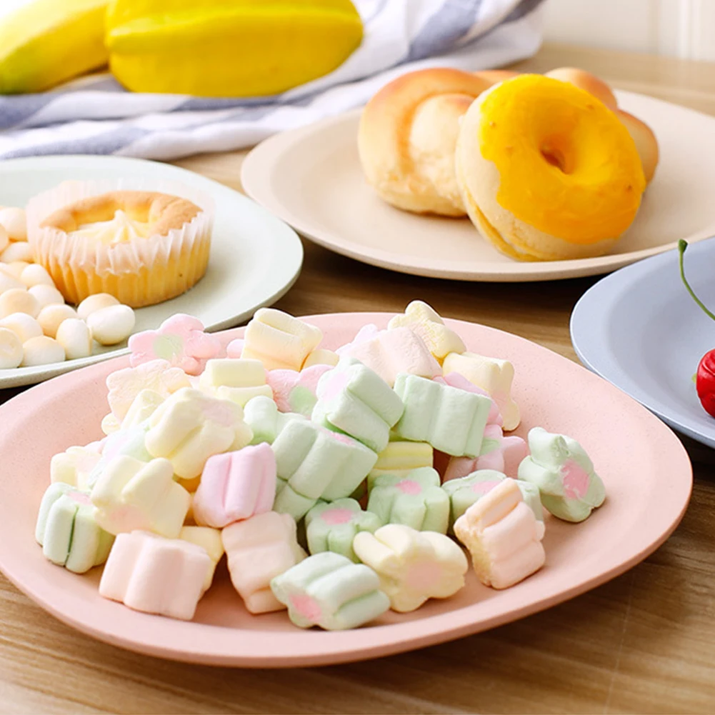 

4PCS Wheat Straw Plate Set Square Lightweight Dessert Dinner Plates For Bread Butter Snack Salad Pasta Kids Kitchen Essentials