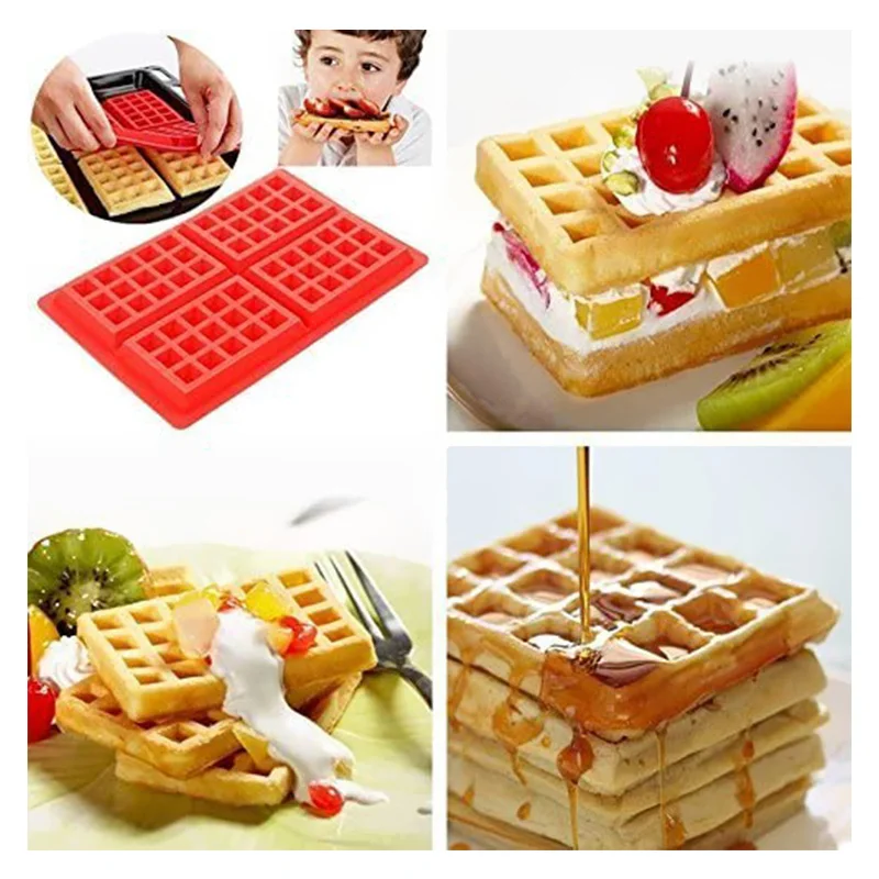 

Multitype DIY Chocolate Waffle Makers Mould Tools Silicone Waffle Mold Non-Stick Cake Mould Kitchen Bakeware Supplies
